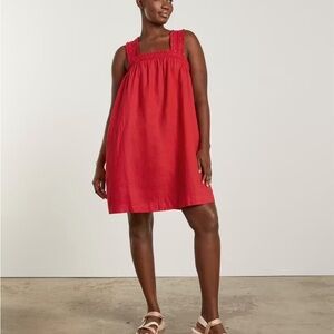 Everlane Red Linen Sleeveless Dress size medium